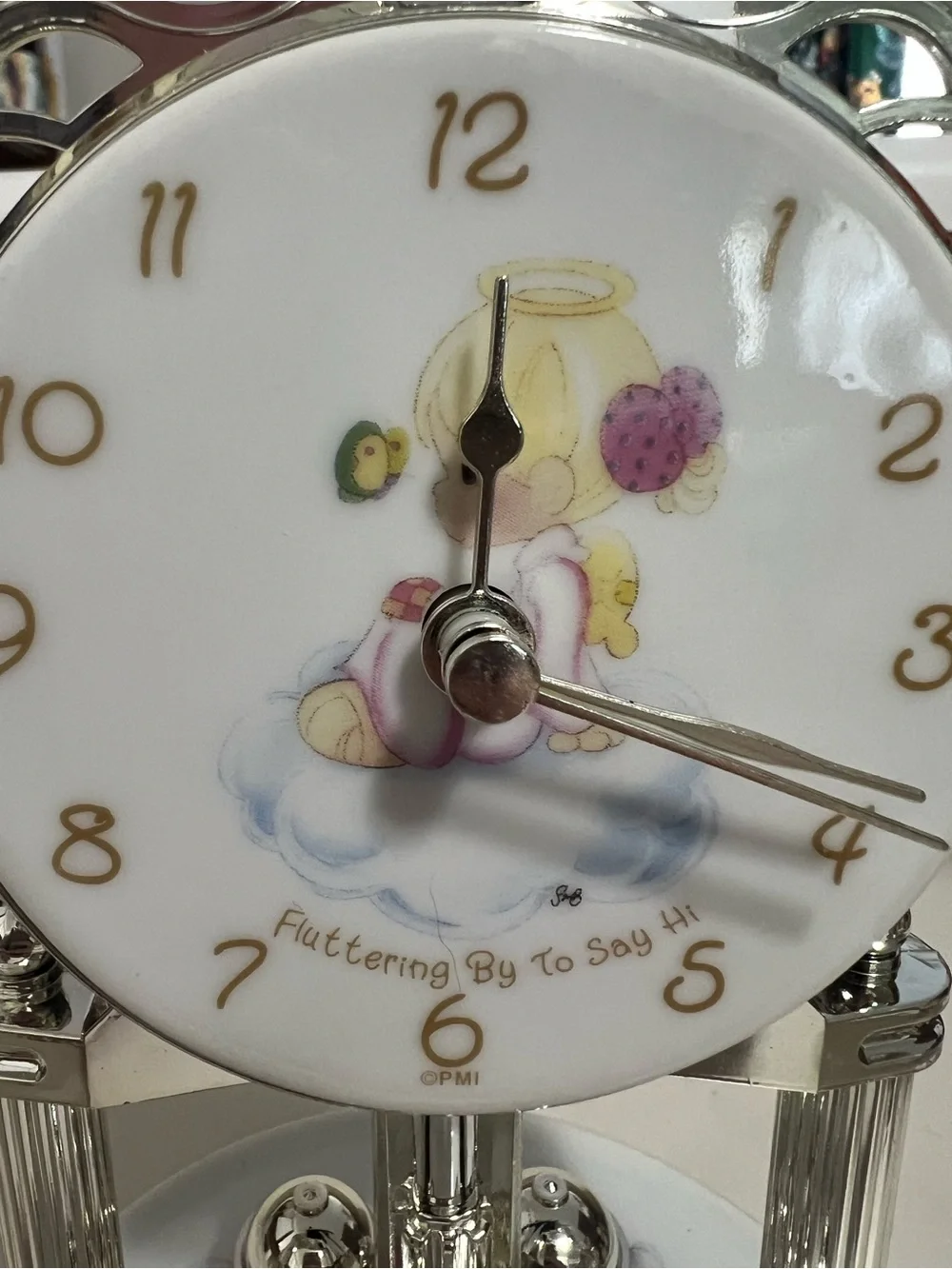 Precious Moments Collectible Glass Dome Anniversary Clock